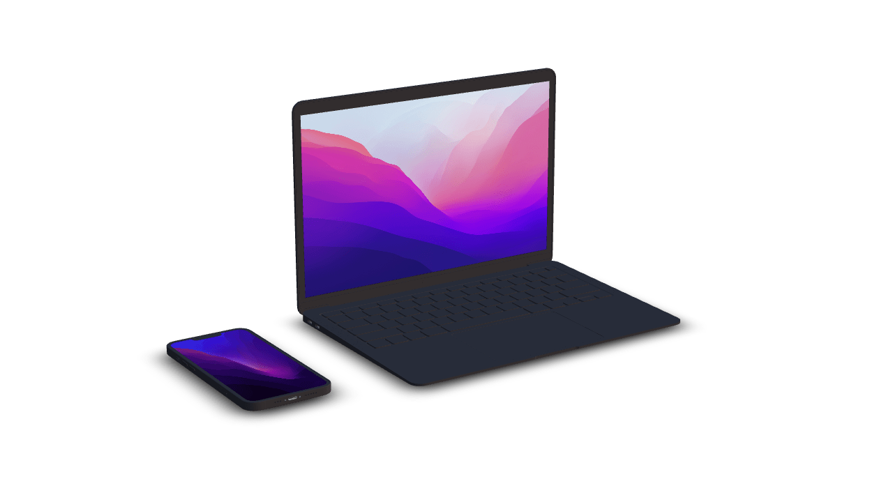 Clay Macbook and iPhone 13 Mockup