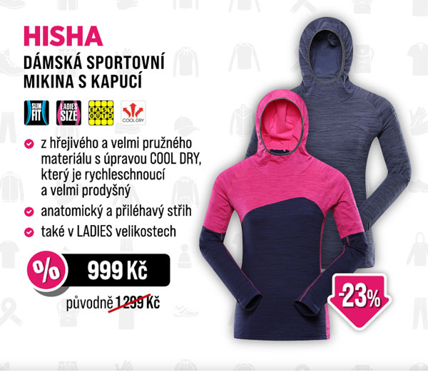 Dámská sportovní mikina s kapucí HISHA