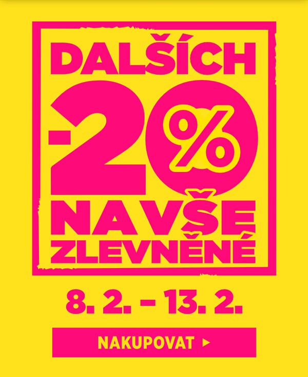 Dalších -20 % na vše zlevněné