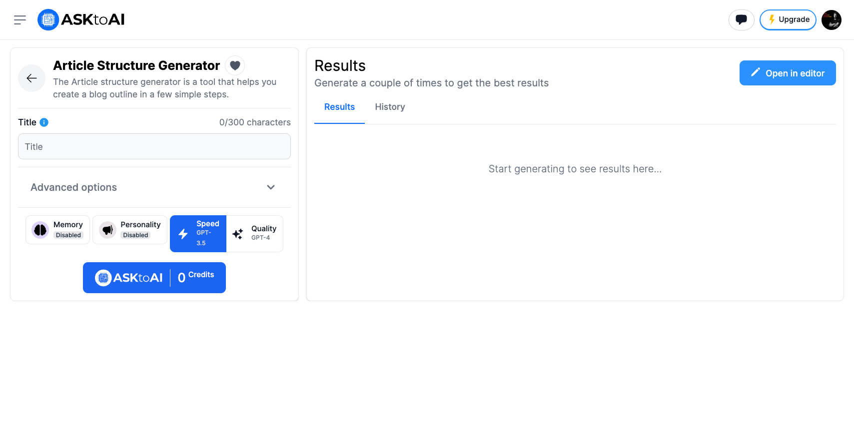 Article structure generator