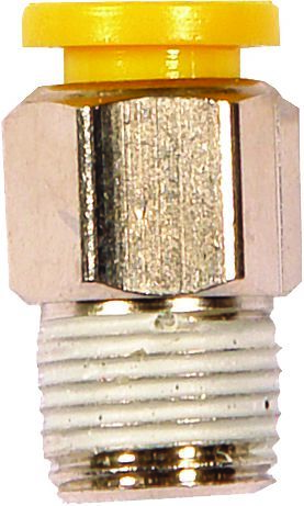 D.O.T. Brass Hex HD Male Connector 1/4" Tube x 1/4" NPT