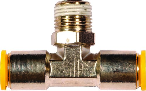 Brass Swivel Male Branch Tee-D.O.T 1/4" Tube x 1/4" NPT