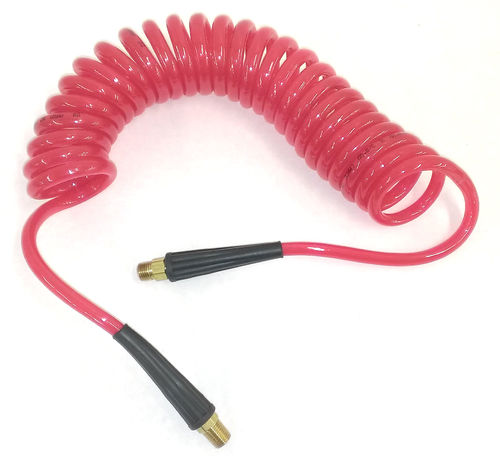 Red Perma-Coil Tubing 3/8" O.D. X 1/4" I.D. X 20' W/Ends