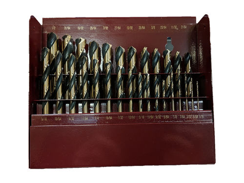 Drill Bit Assortment 1/16" Thru 1/2" by 64ths, 29 Pieces