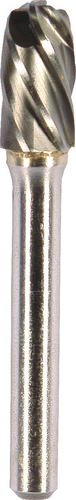 Radius End Carbide Burr, Soft Metal 3/8" X 3/4", 1/4 Shaft