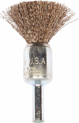 Power End Brush 1" X 1/4", .020 Stainless Wire