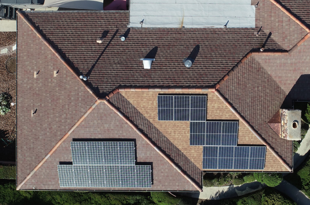 Additional panels and new roof section installed on home. 