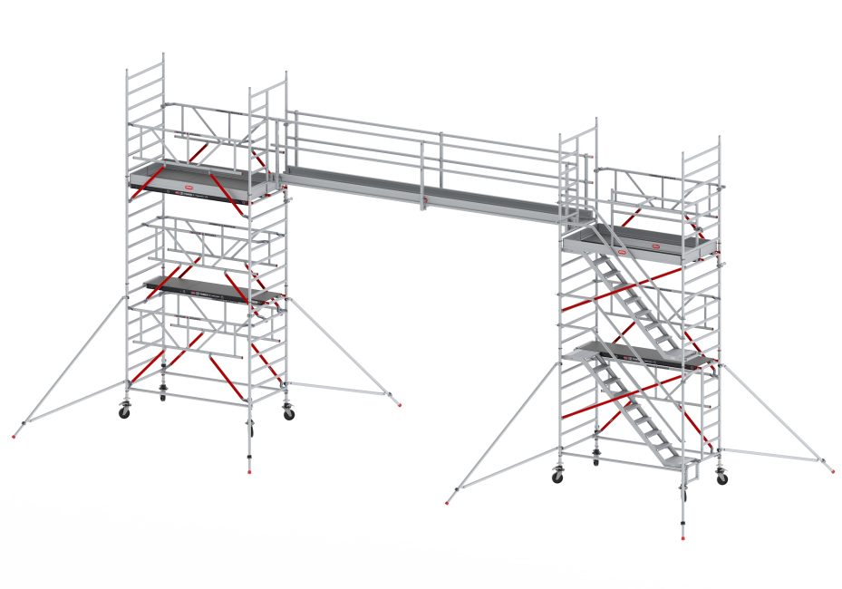 Aluminium Laufsteg - 4 m Länge - einfache Plattformbreite - 2 Geländer