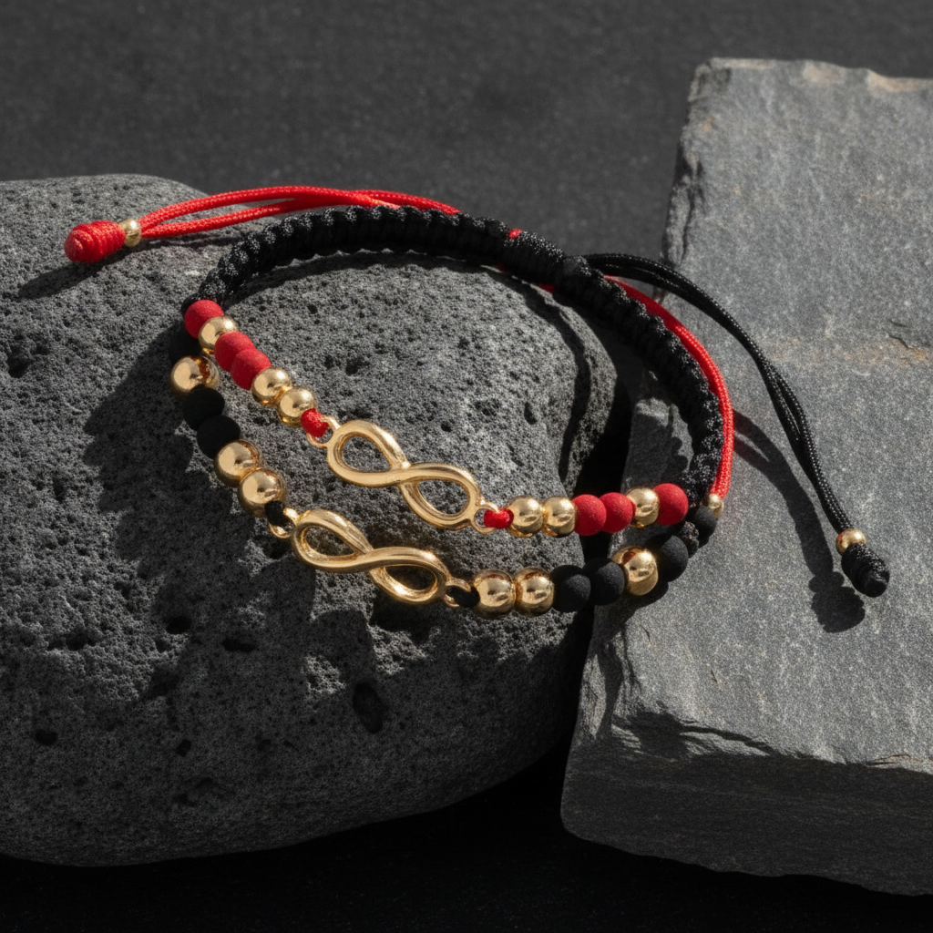Dúo de Pulseras para Parejas - Infinito Neo - Vista en modelo