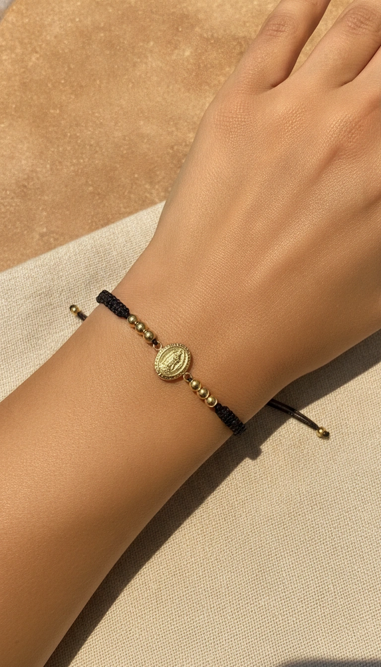 Pulsera Virgen de Guadalupe ( Balines 4MM ) - JOYERIA ALZUNI