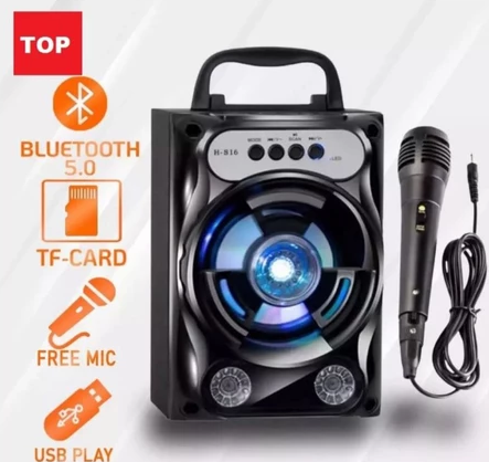 Speaker Bluetooth 16DW Gratis Mic Karaokean Karaoke FULL BASS