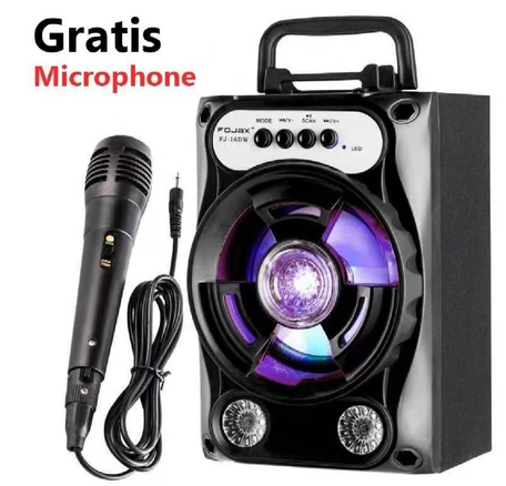 Speaker Bluetooth 16DW Gratis Mic Karaokean Karaoke FULL BASS