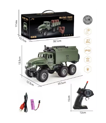 RC Military Truck 6x6 Road Remote Control Car 1/16 Scale Remote Control Truck 4WD truk box