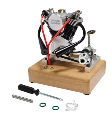 ( PRE ORDER) V2 Double Cylinder / V1 Single Cylinder Engine Model Metal Material Physical Mechanical Engine Engine Model Can Start Toy Gift ENGINE V2