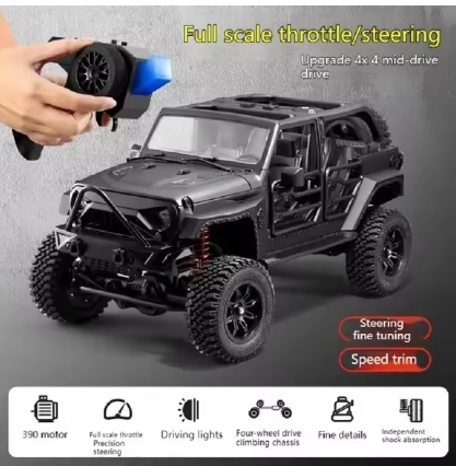 RC Adventure Offroad Rock Crawler Jeep  MN128 1/12 RTR HITAM