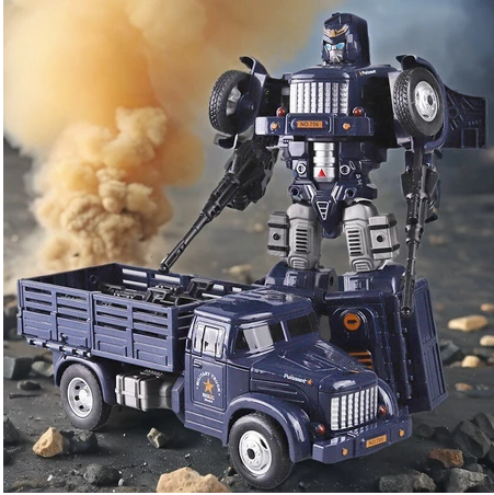 Truk Robot Truk Militer Robot Deformasi Robot Keren Mobil Inersia BIRU