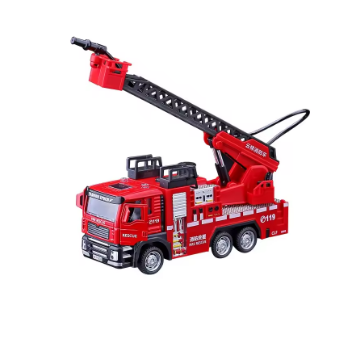 Diecast Alloy head Truk Pemadam skala 1:50 Fire Truck and Box with light Sound