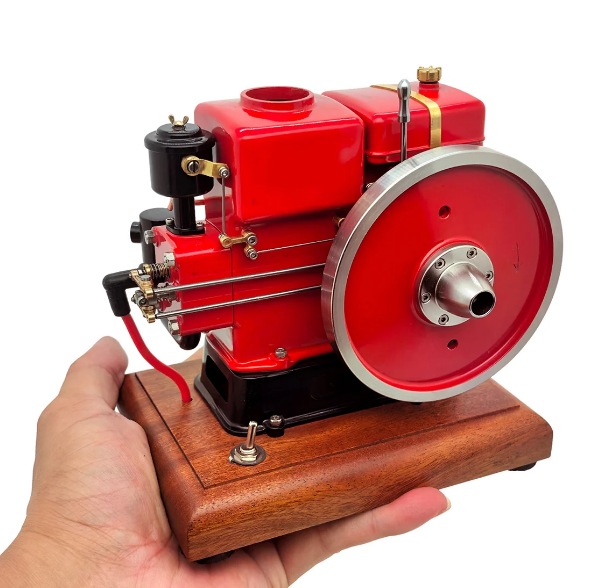 (PRE ORDER) Retrol & OKMO 916 Engine Mini Hopper-Cooled Stationary Gas Engine Model RTR merah