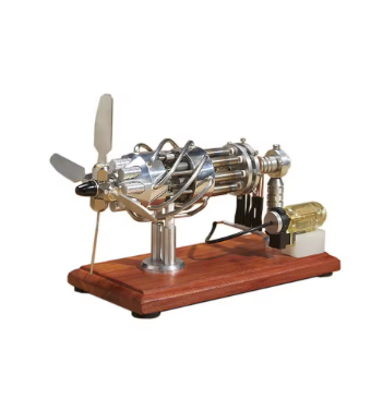 ( pre order ) Mesin Stirling 16 Silinder Udara Panas Tangki Gas Ganda Baja Tahan Karat Mesin Pelat Miring Teka-teki Fisika Mainan Hadiah Sains plat stenlis