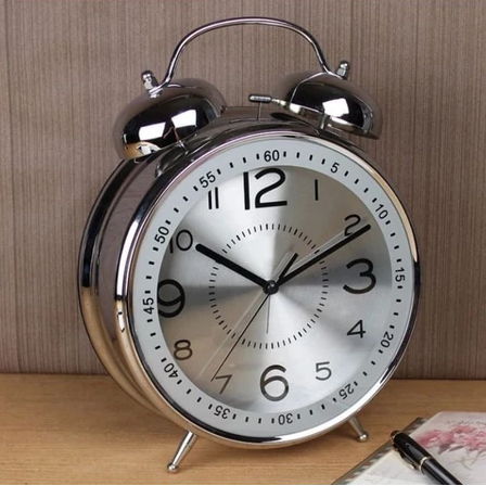 JAM BEKER BESAR KODE 16115 BODI CHROME FULL BIG SIZE UKURAN 16CM 3 WARNA ALARM STAINLESS FULL JAM BEKER BESAR silver