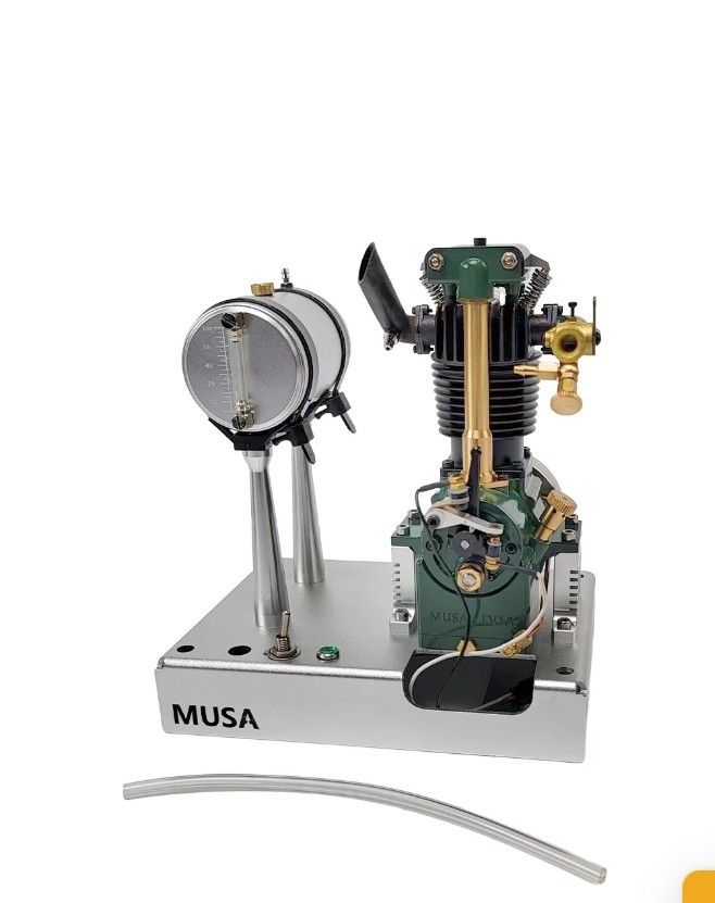 (Pre order) Model Mesin MUSA 7cc Empat Tak Silinder Tunggal Berpendingin Udara Model Mesin Bensin Modifikasi Model Mainan Teknologi CNC OHV FV1A