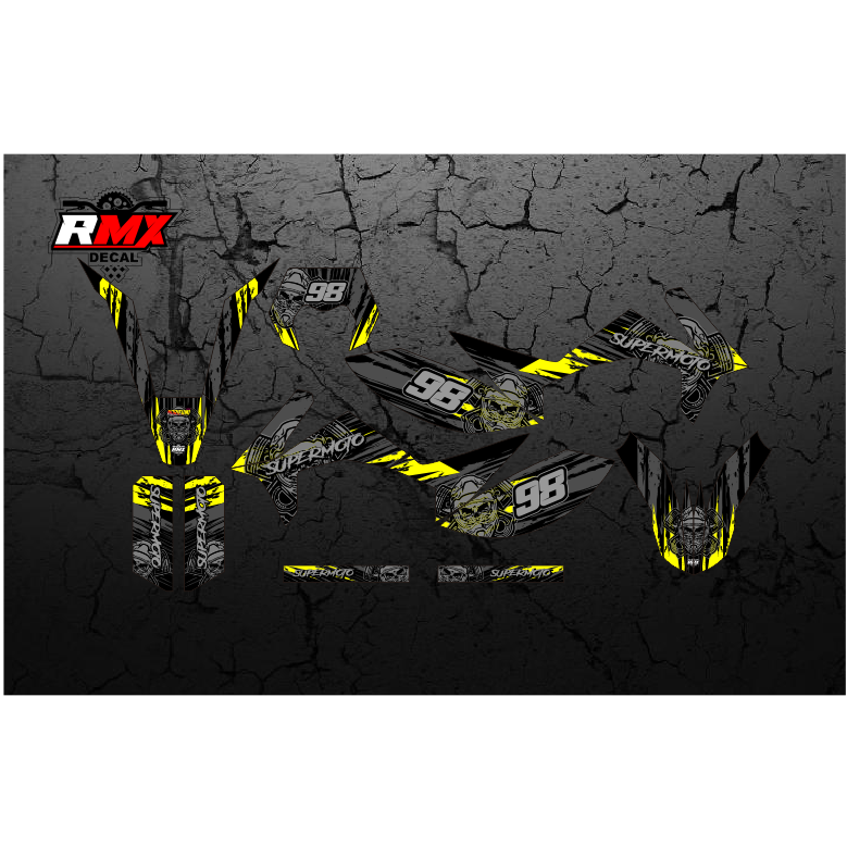 CUSTOM DECAL VIAR CROSS X 150 SE (003) DEKAL STICKER STIKER VIAR 200 GT FULLBODY KUNING