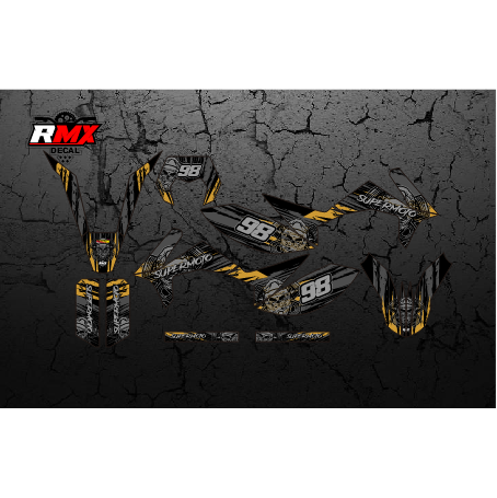 CUSTOM DECAL VIAR CROSS X 150 SE (003) DEKAL STICKER STIKER VIAR 200 GT FULLBODY GOLD