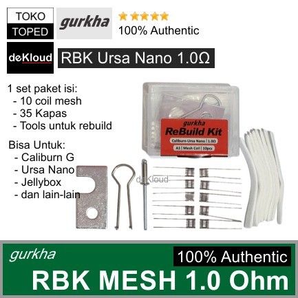 Gurkha RBK Coil Mesh 1.0 ohm | 1,0 caliburn gk2 g2 ursa nano xlim xross jellybox baby drag koko koil