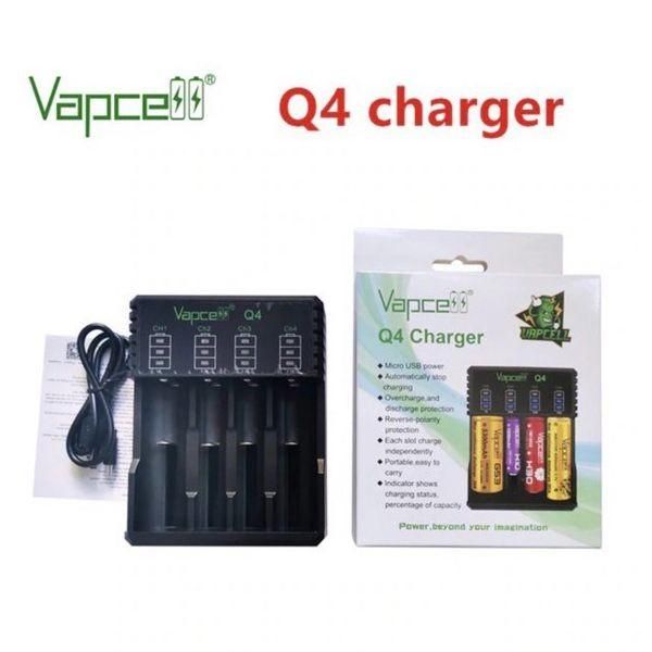 Authentic VAPCELL Q4 Battery Charger | baterai batre 18650 21700 cas