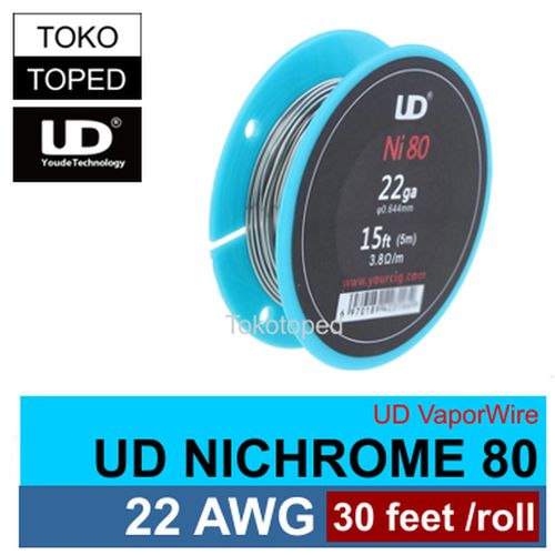 Authentic UD NI80 Wire 22 AWG | 0.65mm | rda nichrome kawat coil