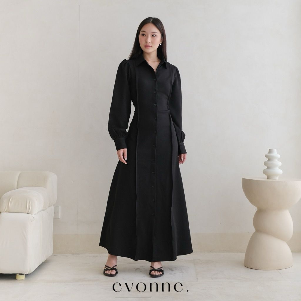 EVONNE Carren Long Dress Black L-XL