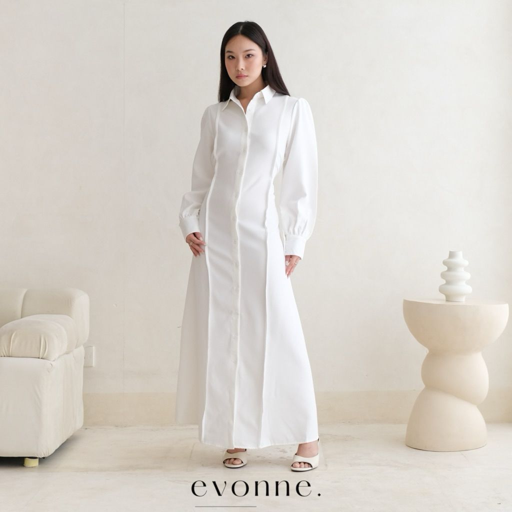 EVONNE Carren Long Dress White L-XL