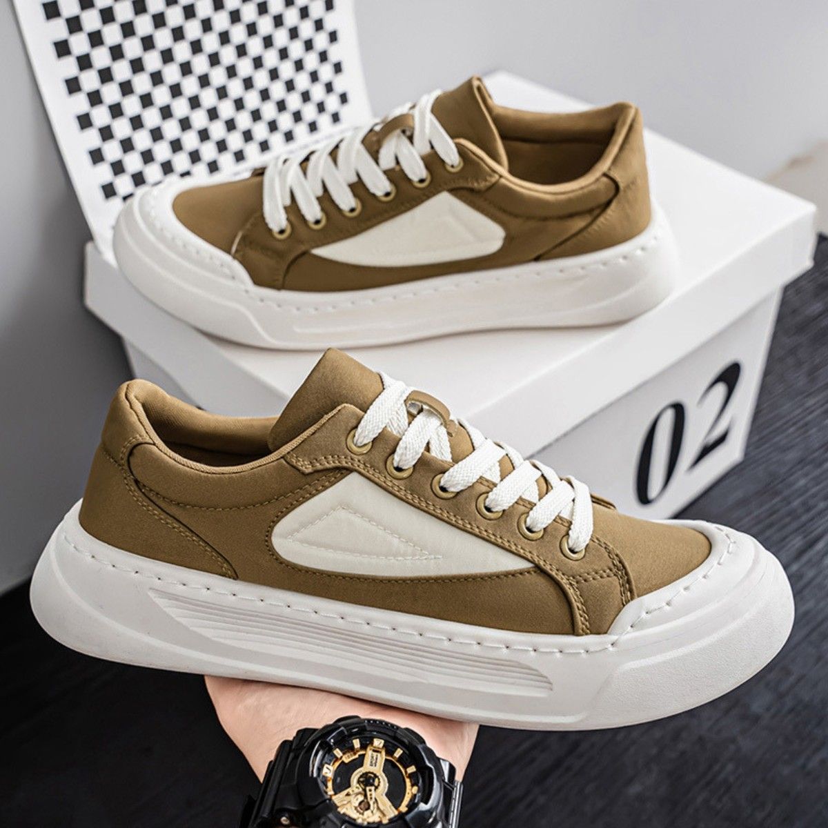Whoppy SL70 Sepatu Sneakers Pria Import MOCCA
