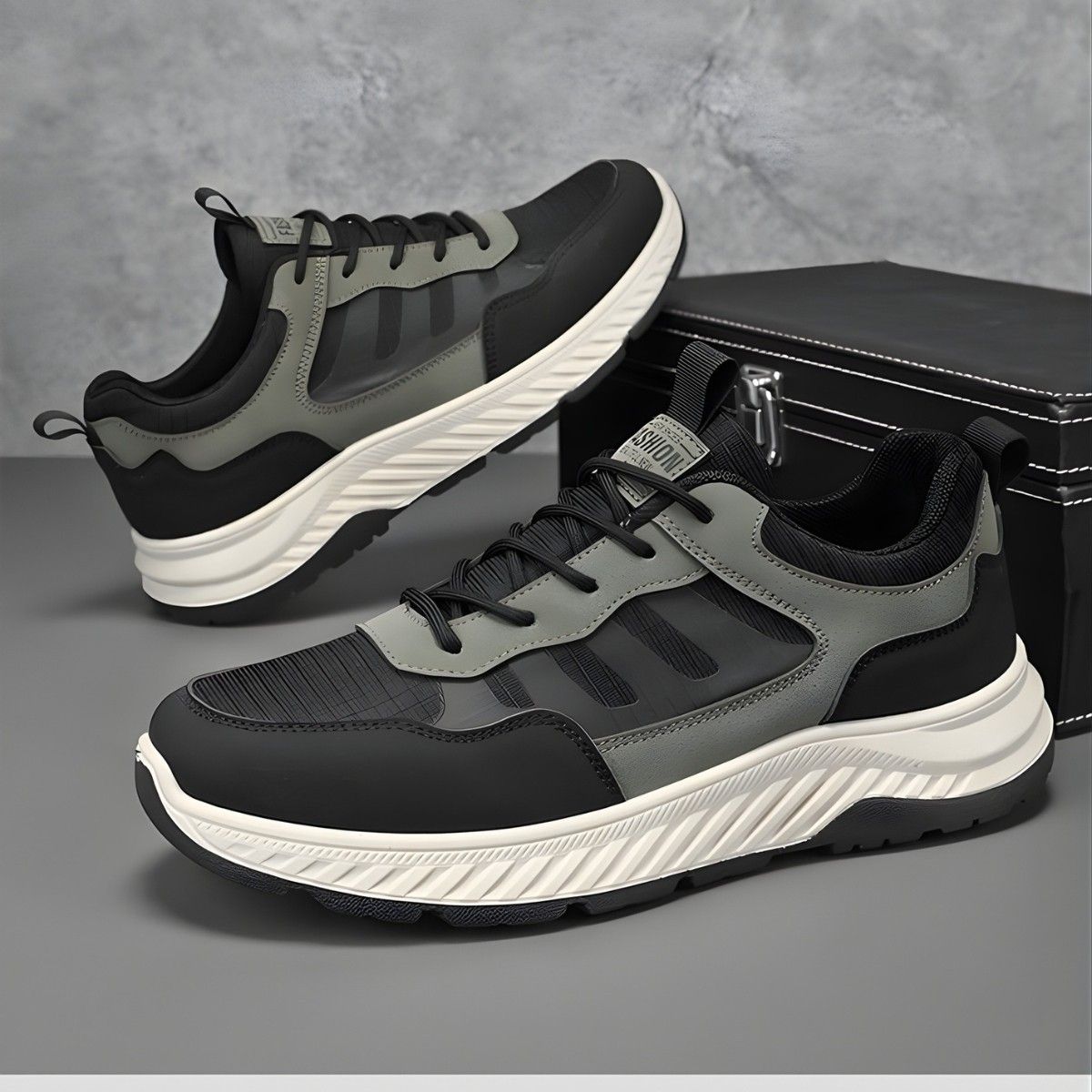 Whoppy SL72 Sepatu Sneakers Pria Import HITAM