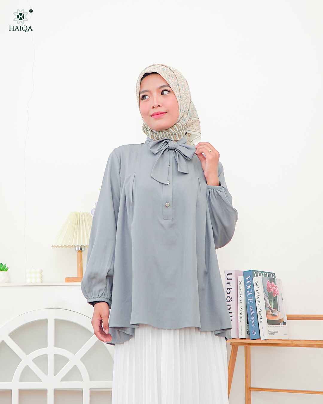 NAIMA BLOUSE COOL GRAY - S/M