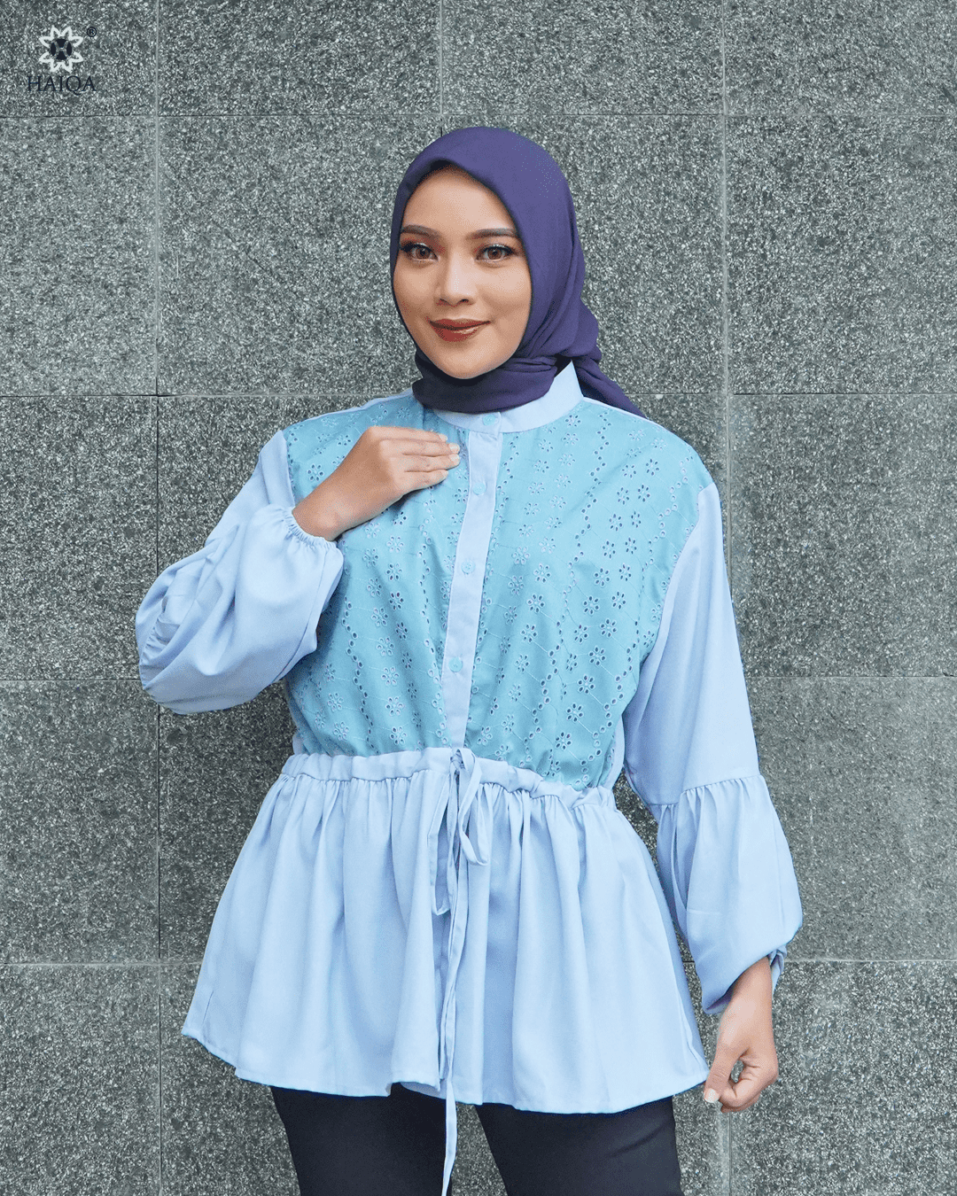 NAOMI BLOUSE - BIRU - L/XL