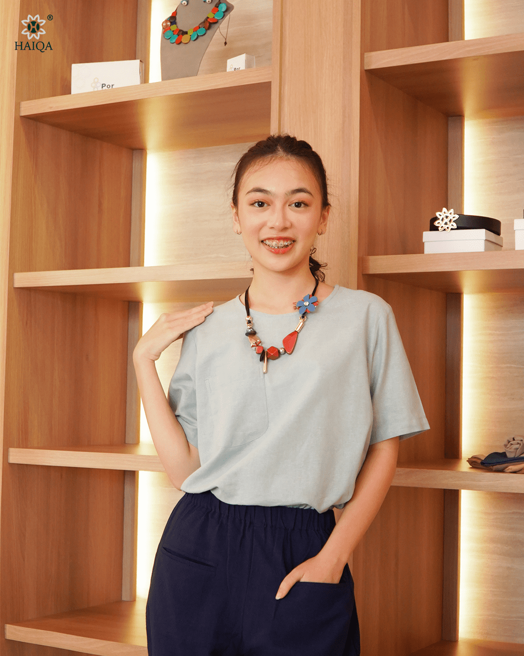 VIKHA BLOUSE - DEEP BLUE - L/XL
