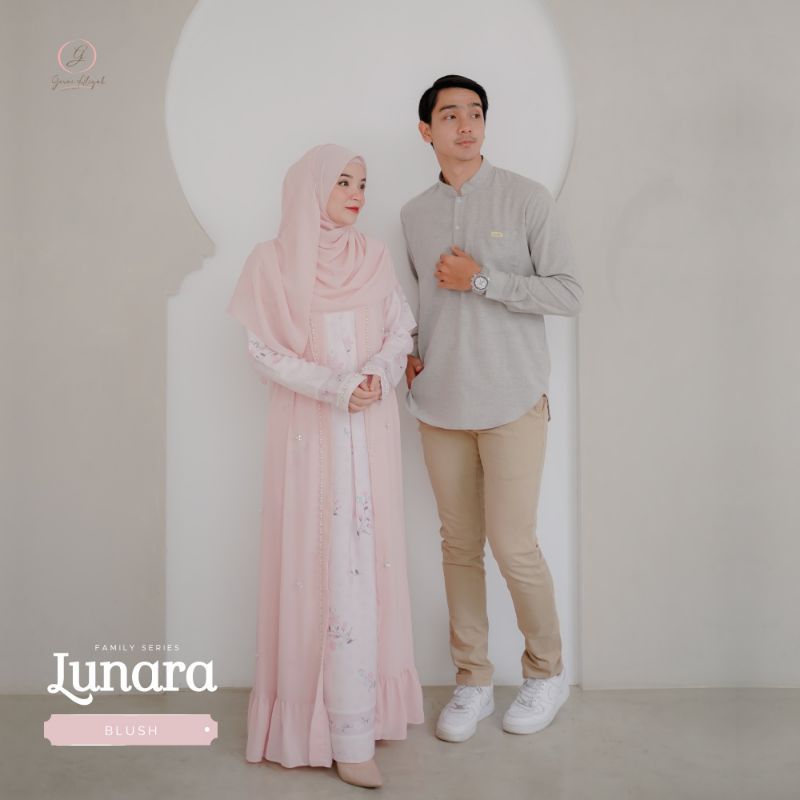 READY!!Lunara dress mom by Gerai Aliyah Blush Khimar pad