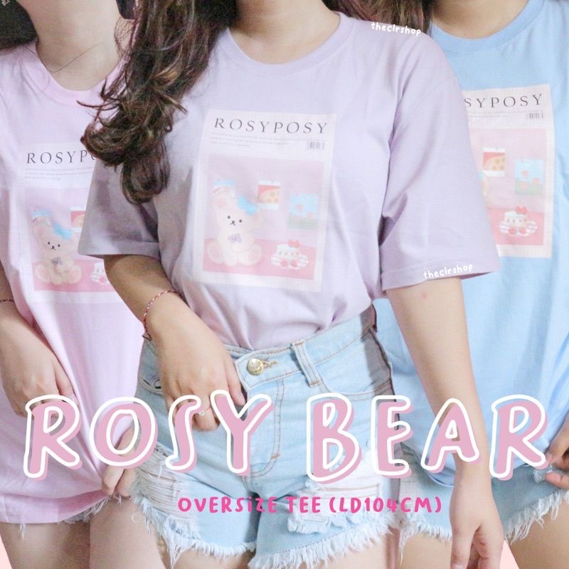 ROSY BEAR OVERSIZE TEE (FIT TO XL LD 104CM)