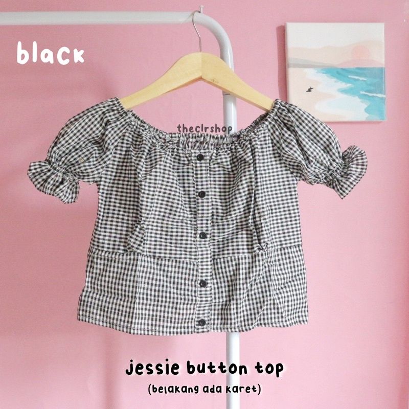 JESSIE BUTTON TOP Black