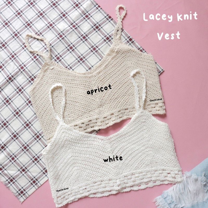 LACEY KNIT CROP TANK/VEST