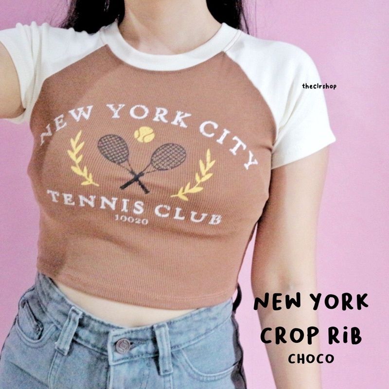 RIB CROP TOP BY THECLRSHOP (BANYAK VARIAN) NY RIB-CHOCO