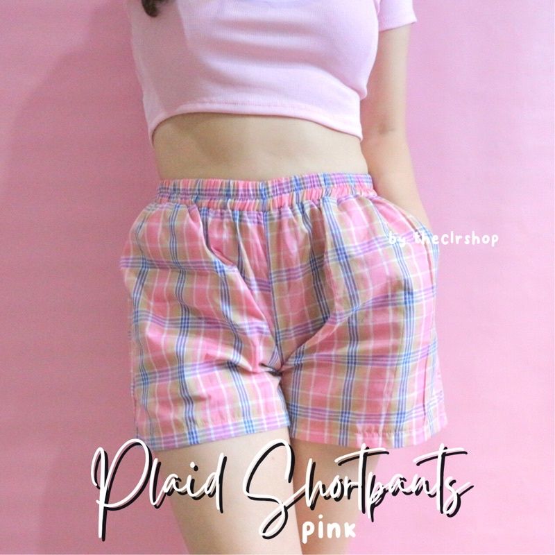 PLAID SHORTPANT BY THECLRSHOP PSP-PINK