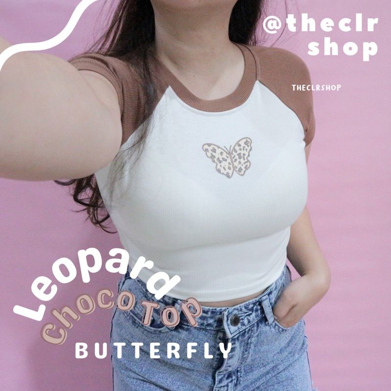 LEOPARD CROP TOP CHOCO BY THECLRSHOP