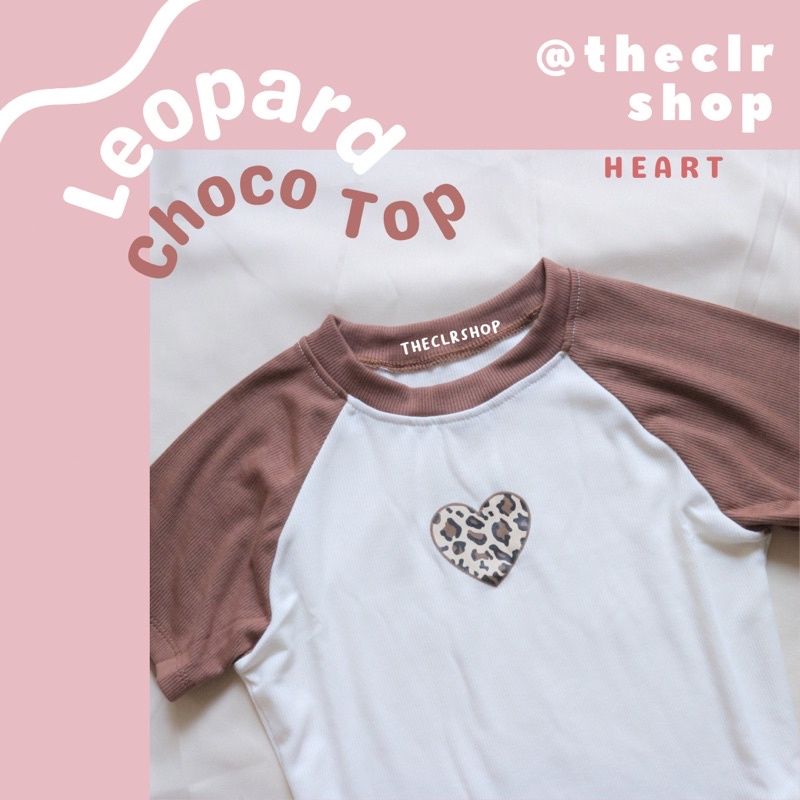 LEOPARD CROP TOP CHOCO BY THECLRSHOP LEO-HEART