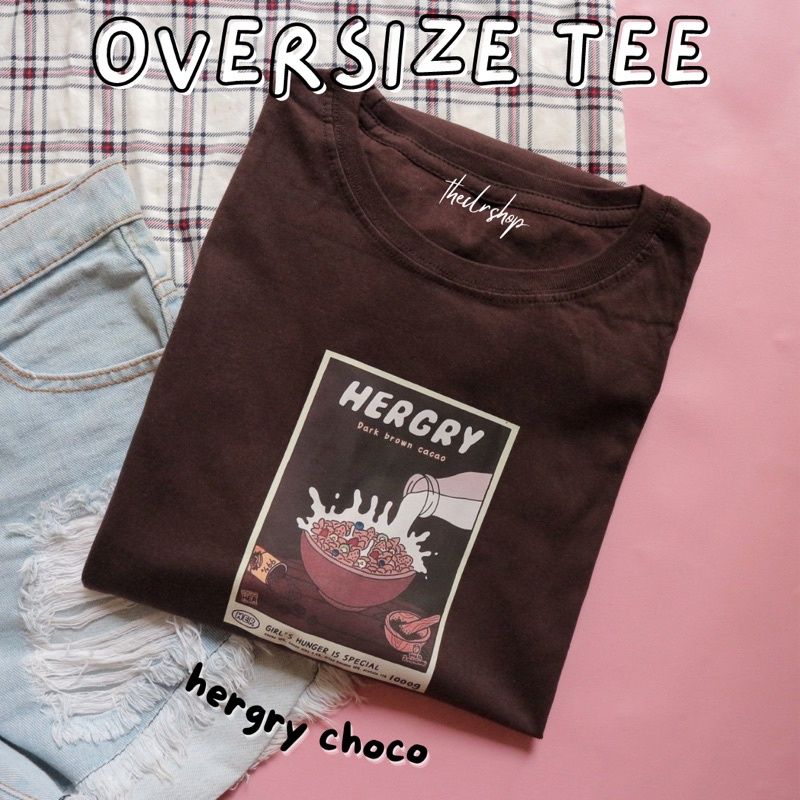 READY OVERSIZED TUMBLR TEE // KAOS OVERSIZED (LD RANDOM CEK DESKRIPSI) Hergry Choco