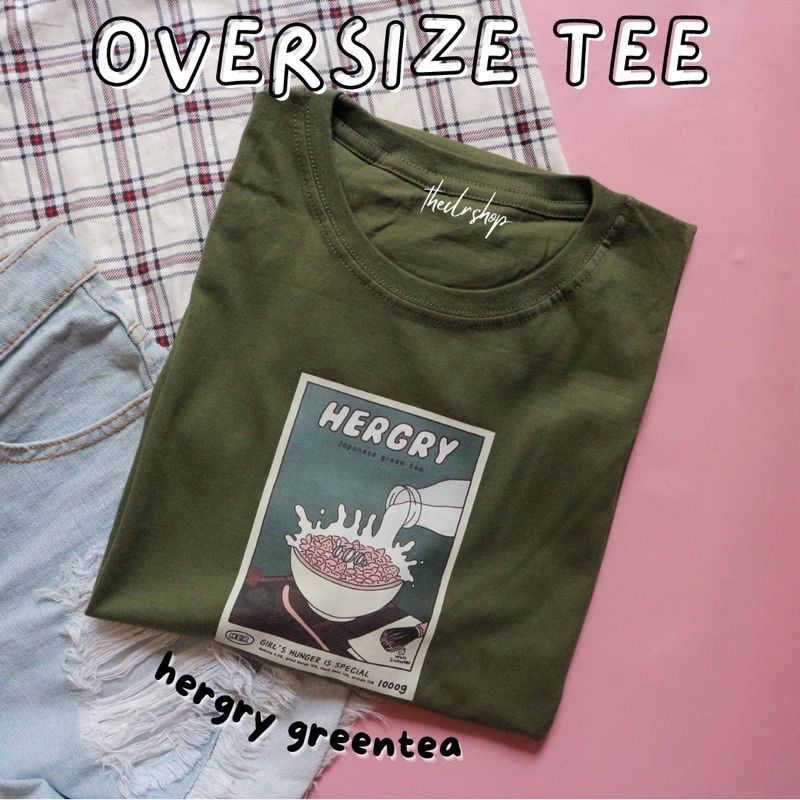 READY OVERSIZED TUMBLR TEE // KAOS OVERSIZED (LD RANDOM CEK DESKRIPSI) Hergry Greentea