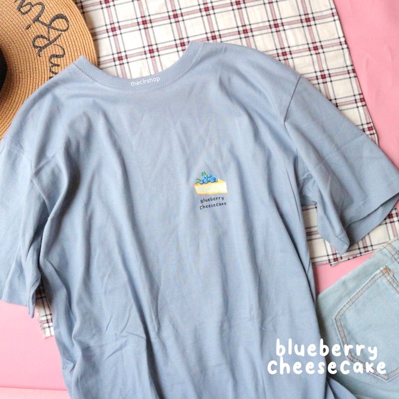 FRUITS / DRINK / DESSERT OVERSIZE TUMBLR TEE FIT TO XL (LD 104cm) new-Blue Cheesecake??