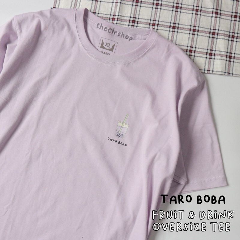 FRUITS / DRINK / DESSERT OVERSIZE TUMBLR TEE FIT TO XL (LD 104cm) Taro Boba