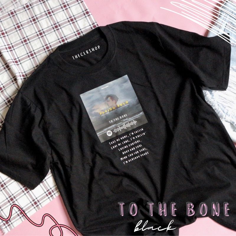 LYRICS OVERSIZE TEE [BARCODE BISA SCAN DI SPOTIFY] black-TO THE BONE